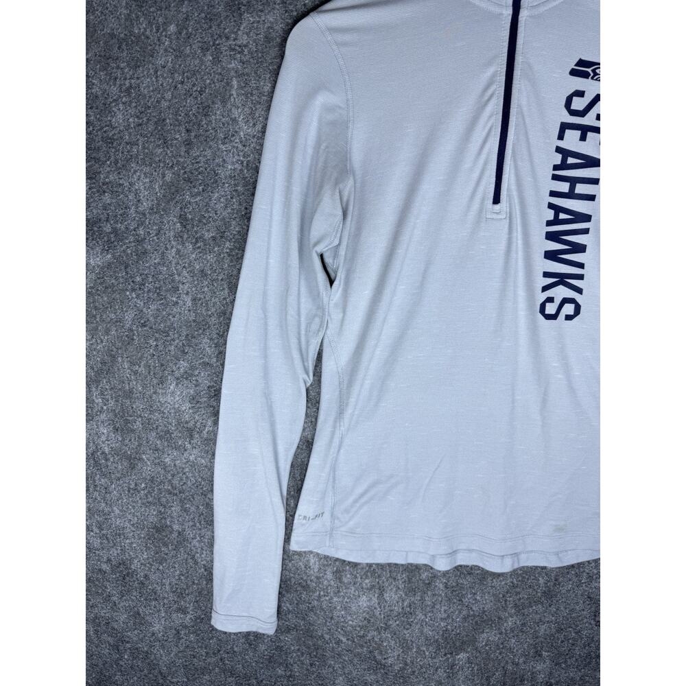 Seattle Seahawks Sweater Men S Gray NFL Football Nike Dri-FIT 1/4 Zip Pullover - Picture 2 of 12